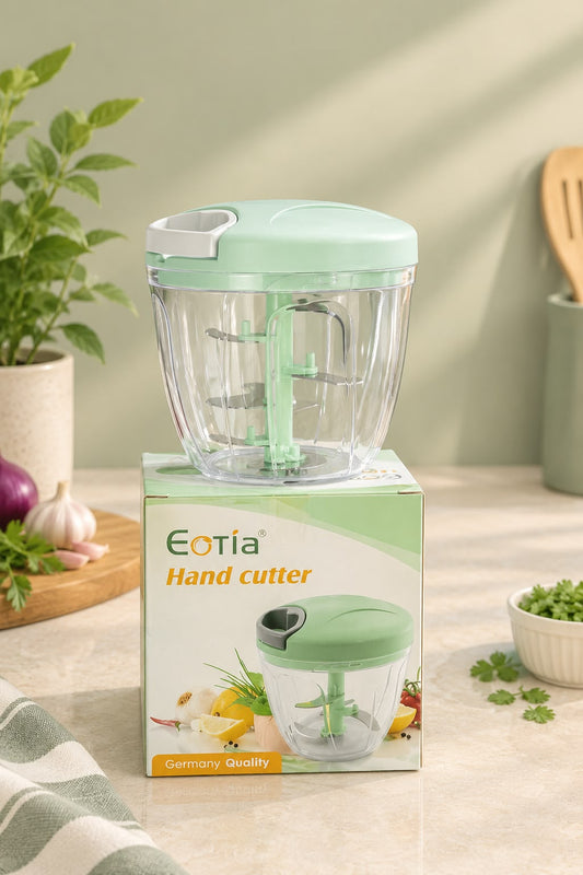 Manual Hand Pull Food Chopper — Mint Green