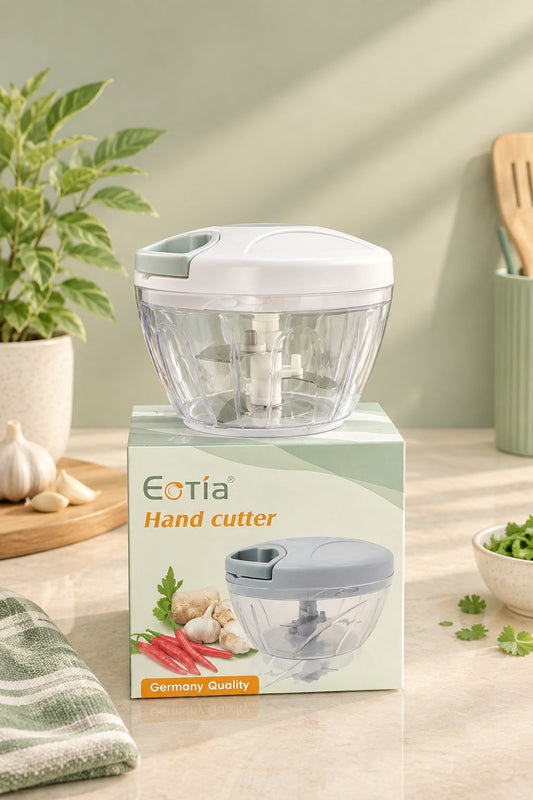 Manual Hand Pull Food Chopper — White